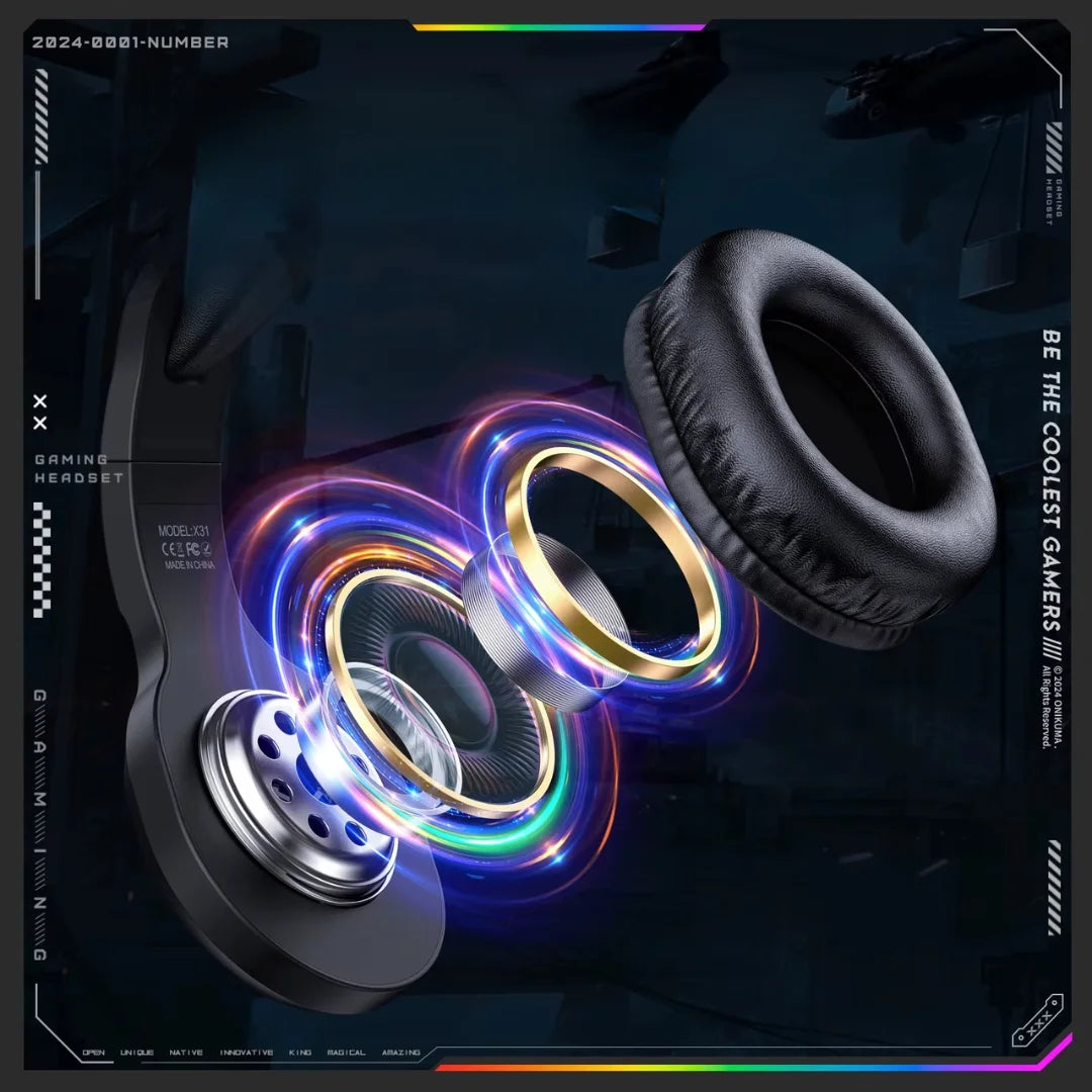 🎧 ONIKUMA X31 Wired Gaming Headset (RGB, Noise‑Cancelling Mic)