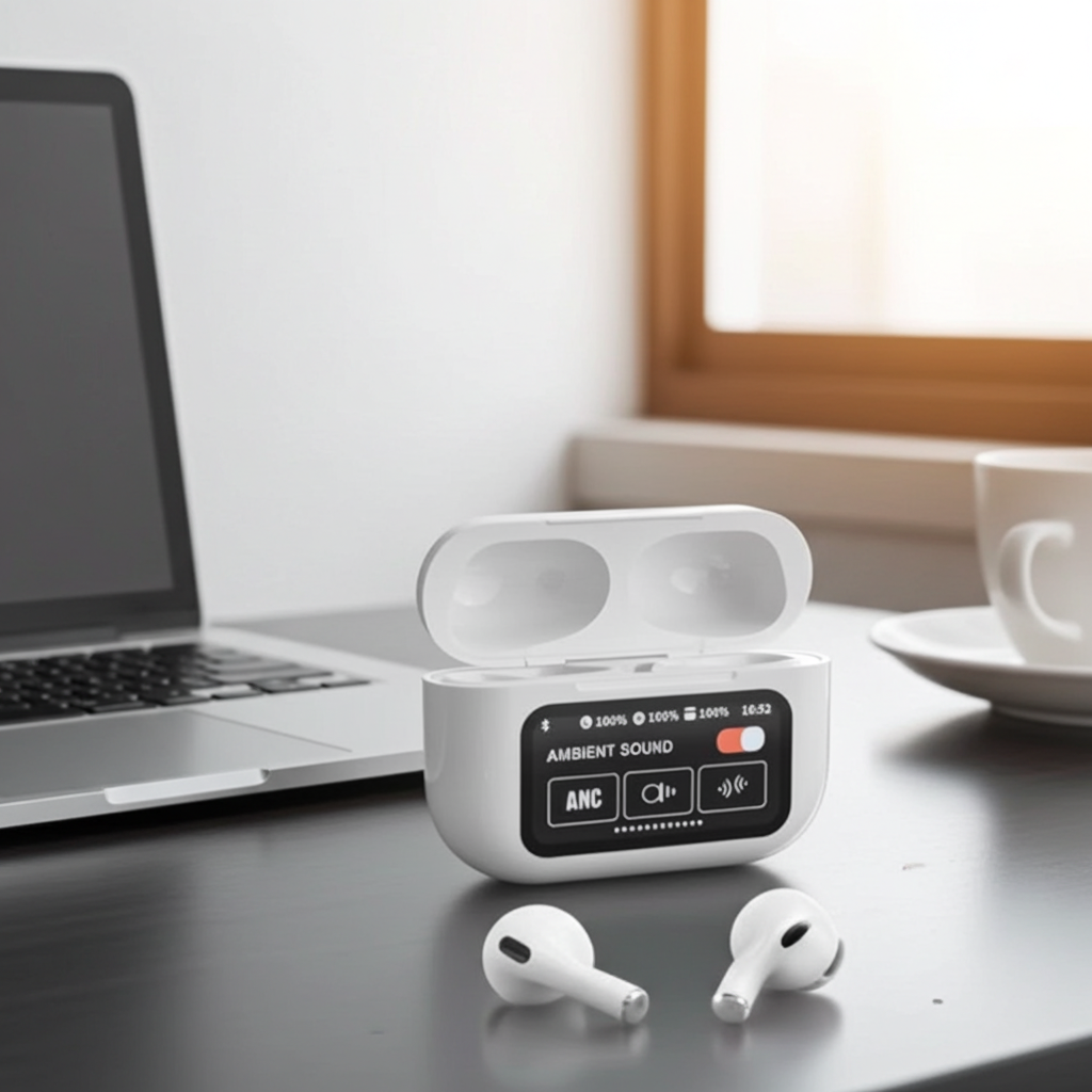 A9 Pro Wireless Earbuds, Bluetooth 5.4 Touch Screen Display,