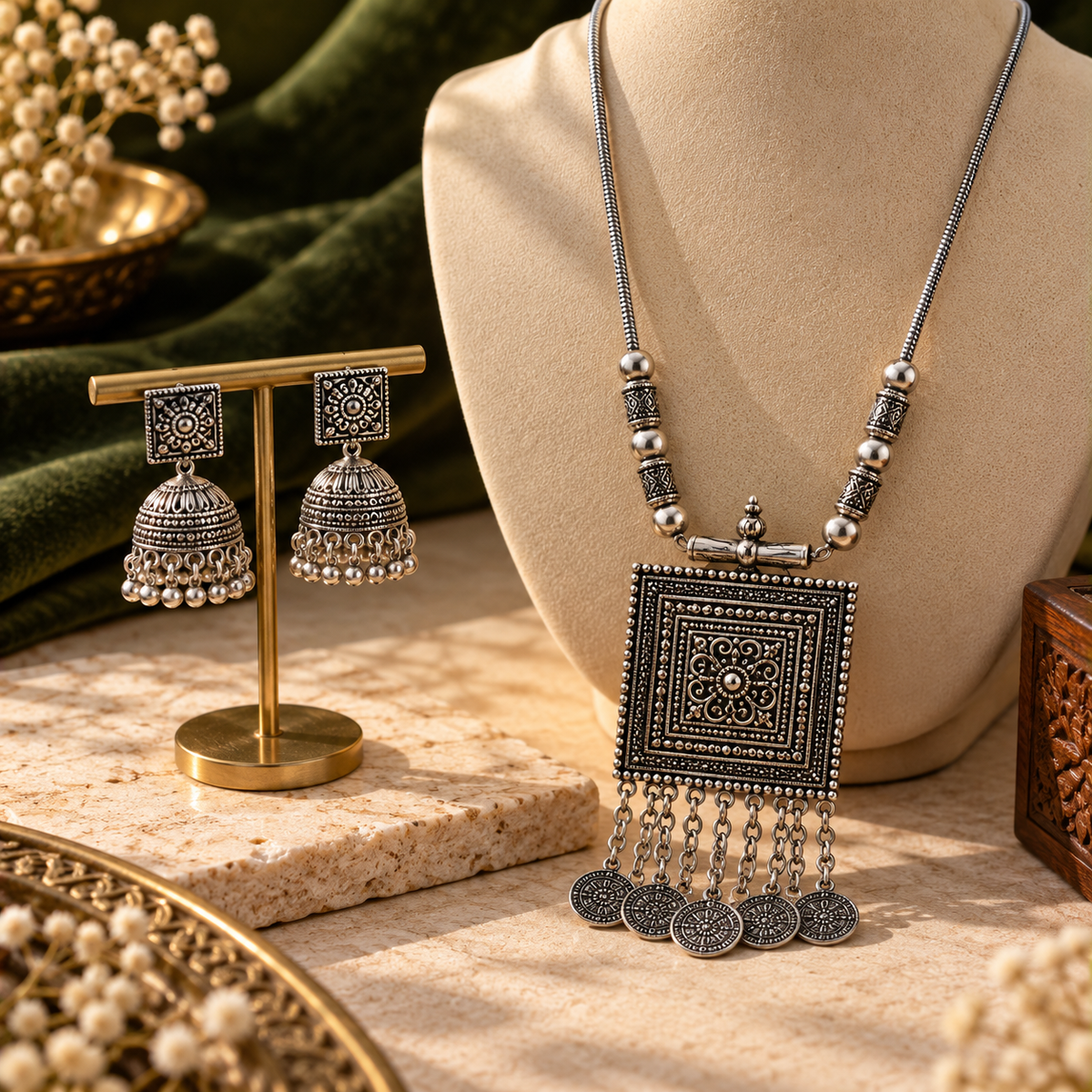 Oxidised Coin Set Short