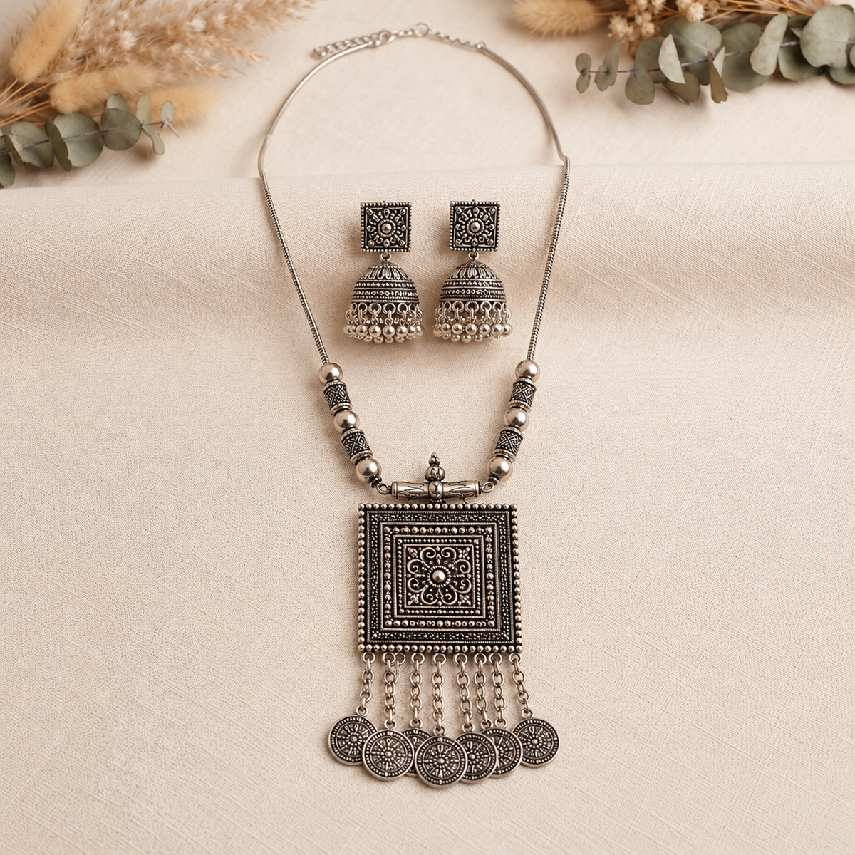 Oxidised Coin Set Short