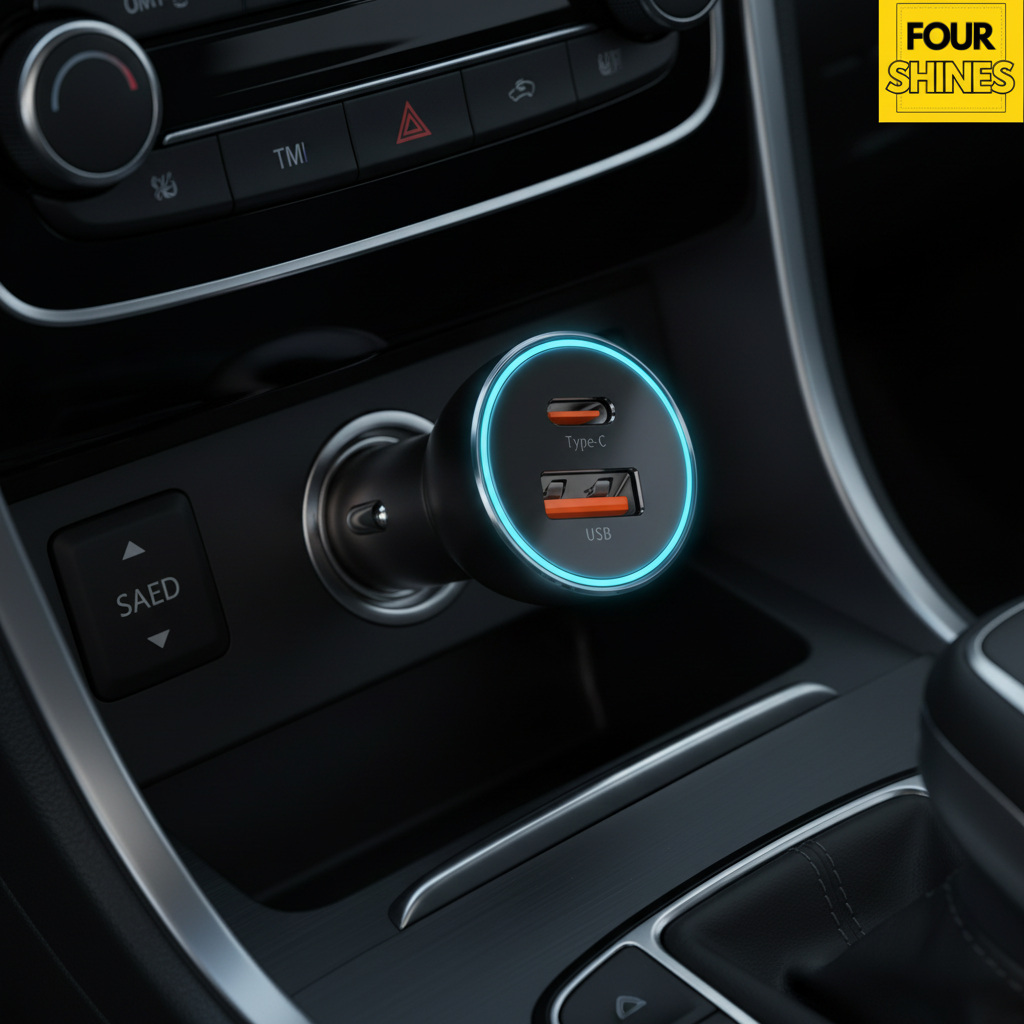 BASEUS PD 30W Fast Car Charger - Dual USB-C & USB-A Ports