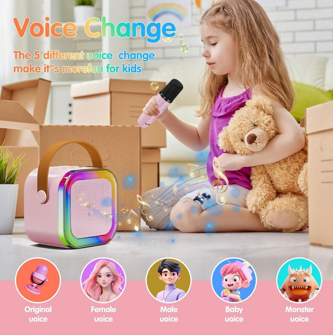 K12 Karaoke Bluetooth 5.3 Speaker System (with one Wireless Mic)