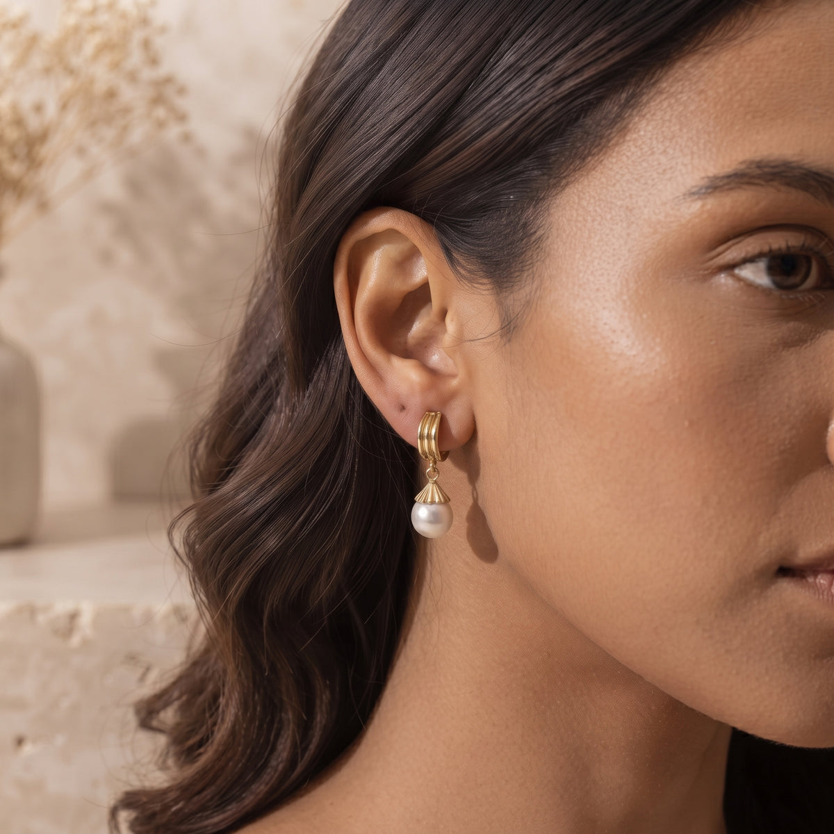 Shell Pearl Hoops