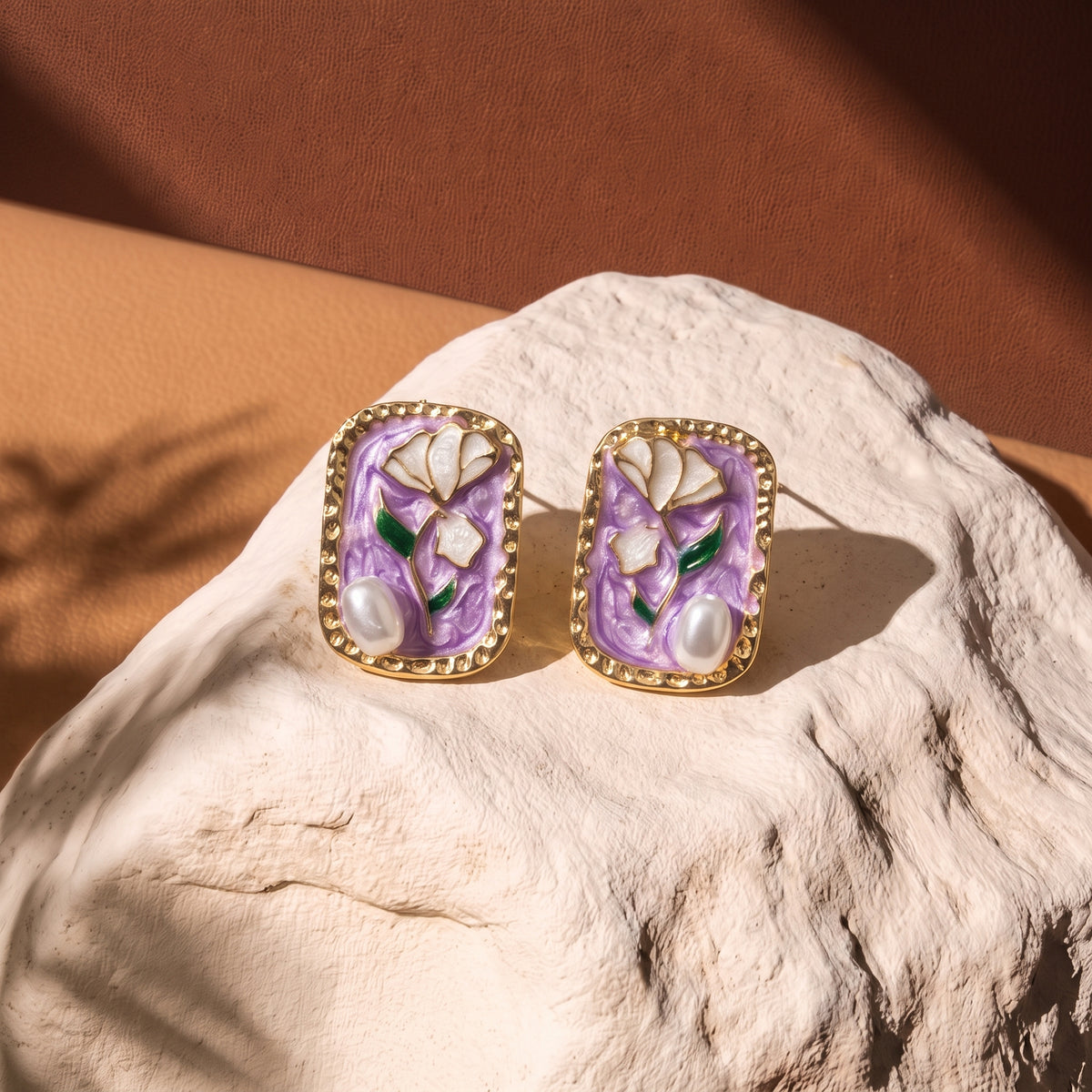 FLORAL STUDS RECTANGLE