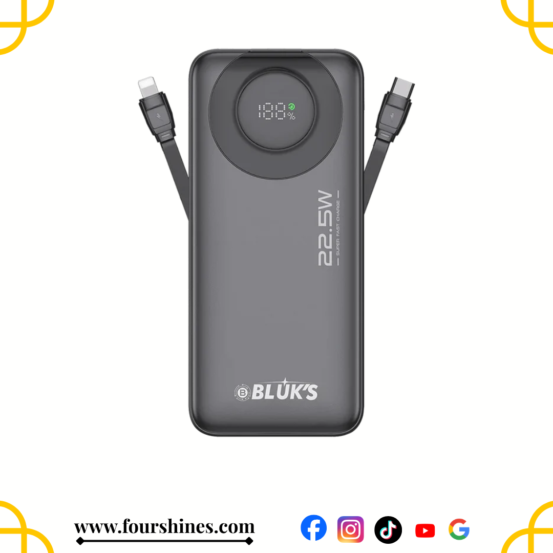 Bluk's BX-306 SwiftCharge Power Bank 20,000mAh - 22.5W Fast Charging Slim Design