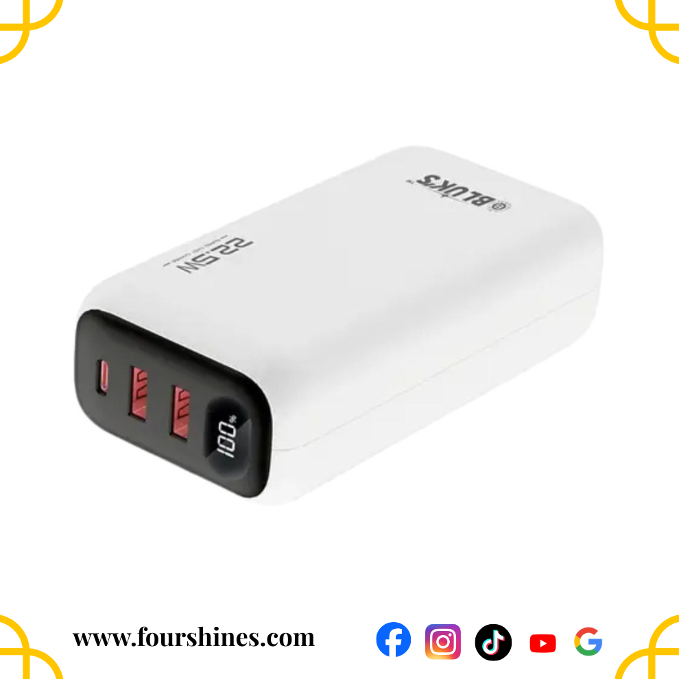 Bluk's BX-401 Power Bank 30,000mAh - 22.5W Fast Charging with Built-in Cables & LED Display