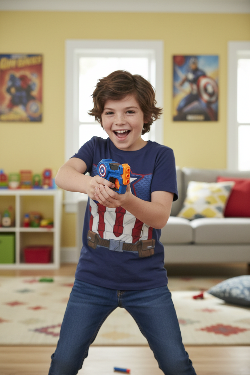 Marvel Captain America Nerf Gun - Original Hasbro Microshots Imported