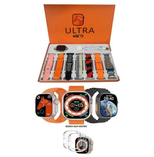 Ultra /Crown G100 7in1, 2.1 Inch HD Screen, Bluetooth Calling Smart Watch With 7 Straps