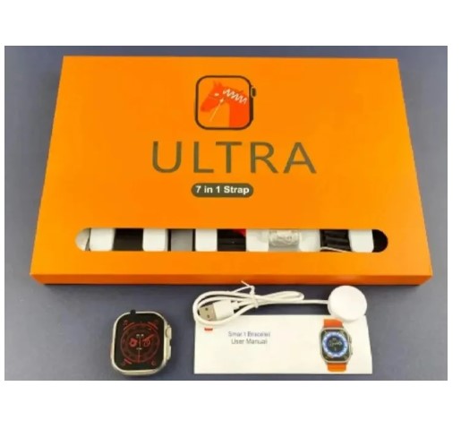 Ultra /Crown G100 7in1, 2.1 Inch HD Screen, Bluetooth Calling Smart Watch With 7 Straps