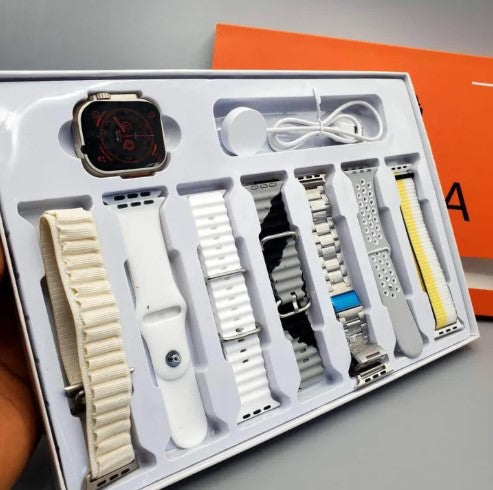 Ultra /Crown G100 7in1, 2.1 Inch HD Screen, Bluetooth Calling Smart Watch With 7 Straps