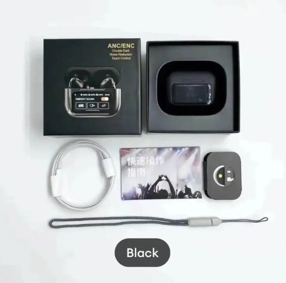 Airpods A9 Pro Wireless Earbuds, Bluetooth 5.4 Touch Screen Display,