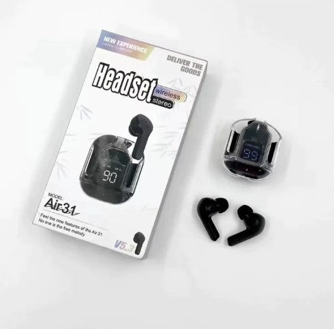 Air 31 Earbuds with Crystal Transparent Case Type-C, Bluetooth 5.3 | NEW MODEL
