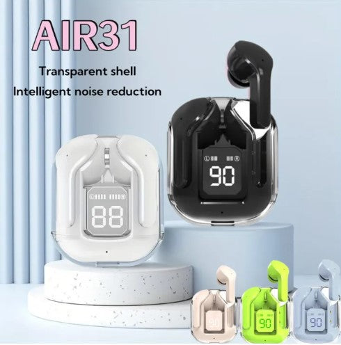 Air 31 Earbuds with Crystal Transparent Case Type-C, Bluetooth 5.3 | NEW MODEL