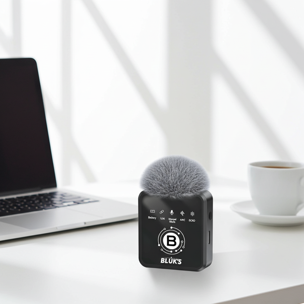 BLUK'S BX-18 Dual Wireless Lavalier Mic - 2 Transmitters ANC Bluetooth