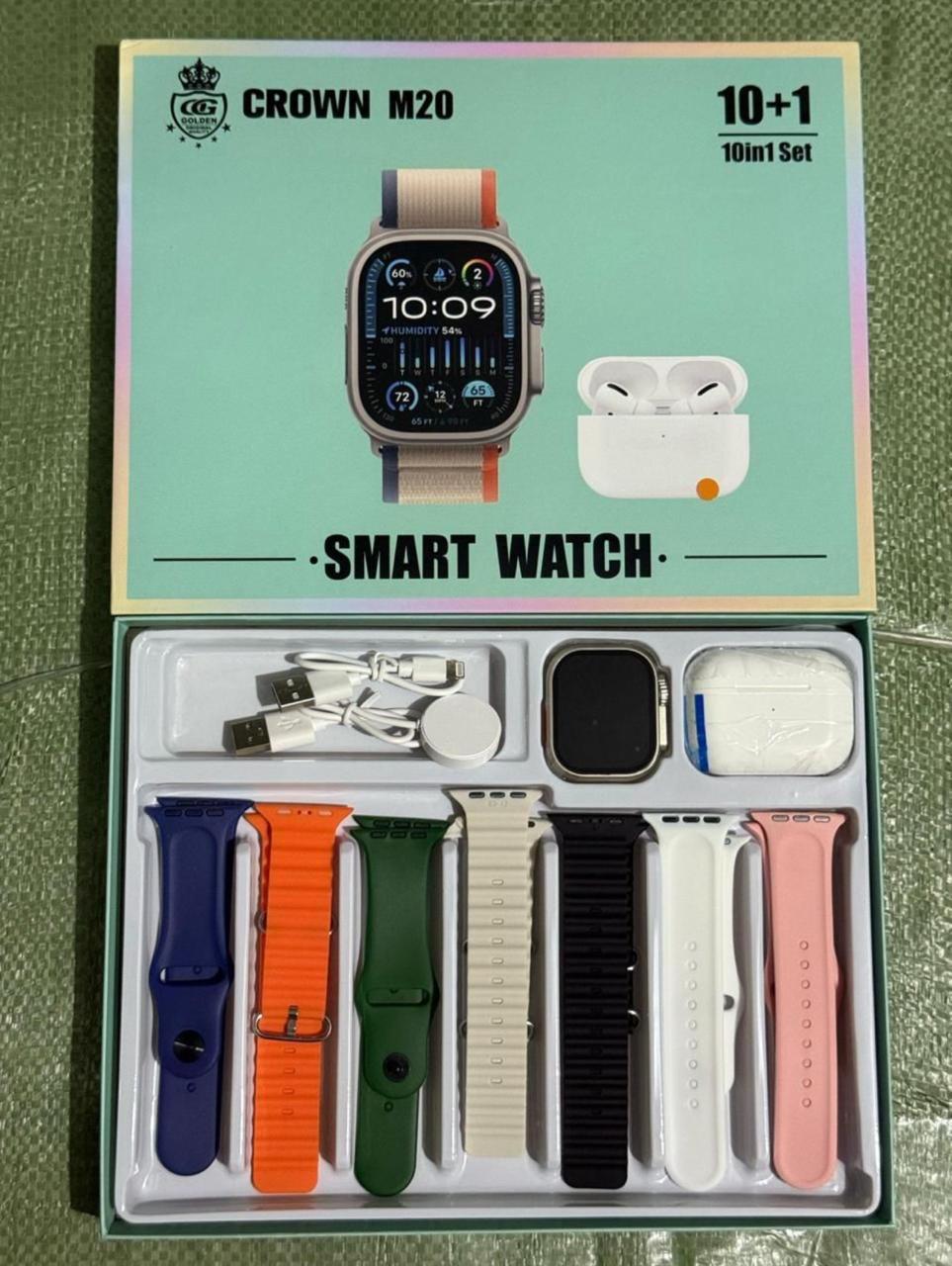 Smart Watch Set M20 (CROWN 10+1+EARBUDS ULTRA)