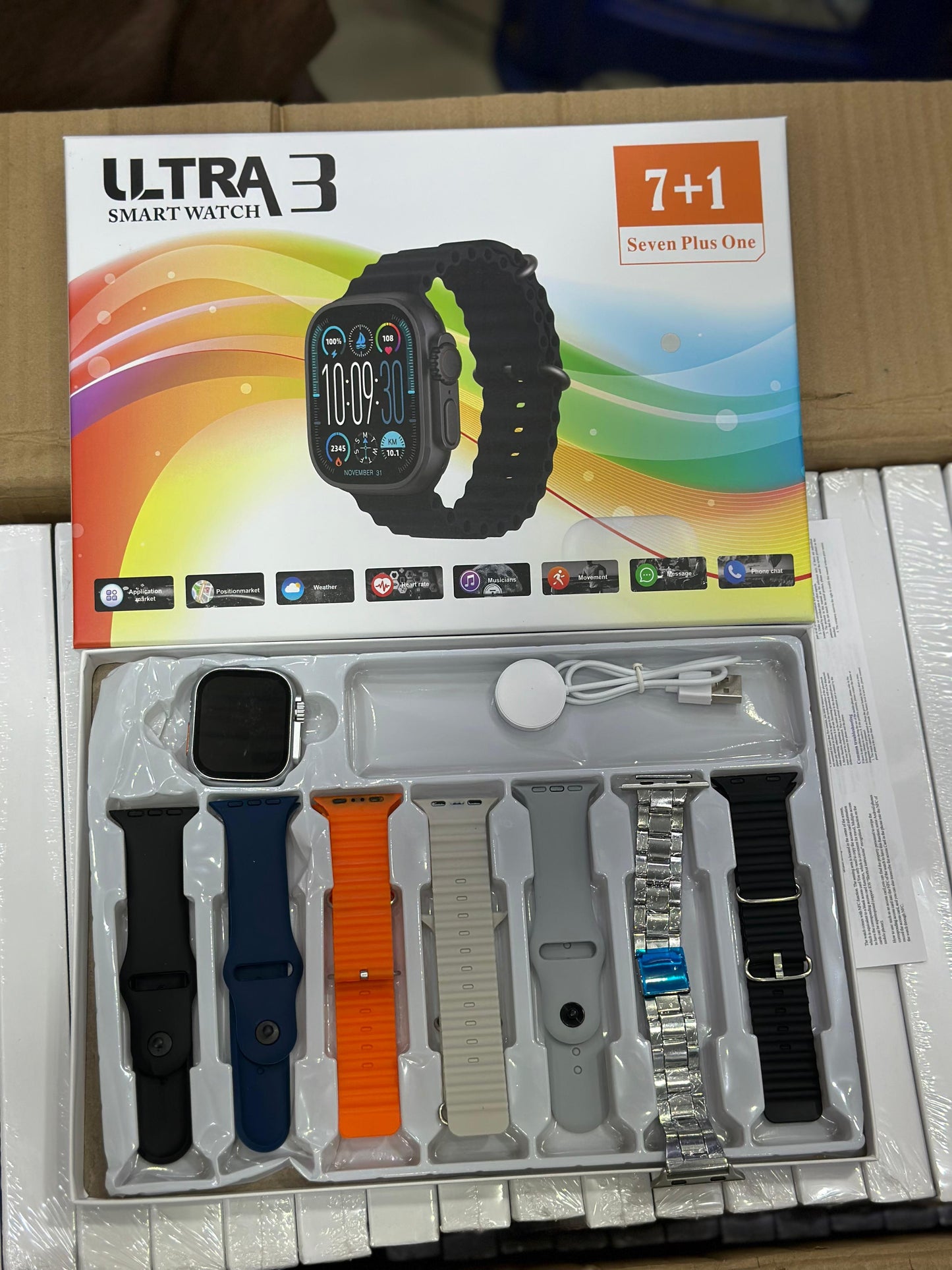 Ultra 3 Smart Watch 7-in-1, One watch + & Straps