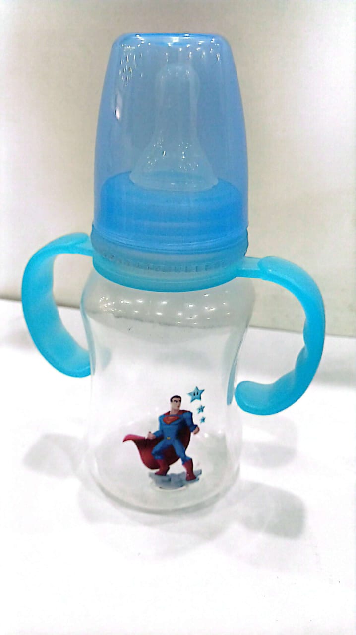 Green Apple regular-neck feeding bottle with handle │ Baby Feeder│Transparent bottom│150ml