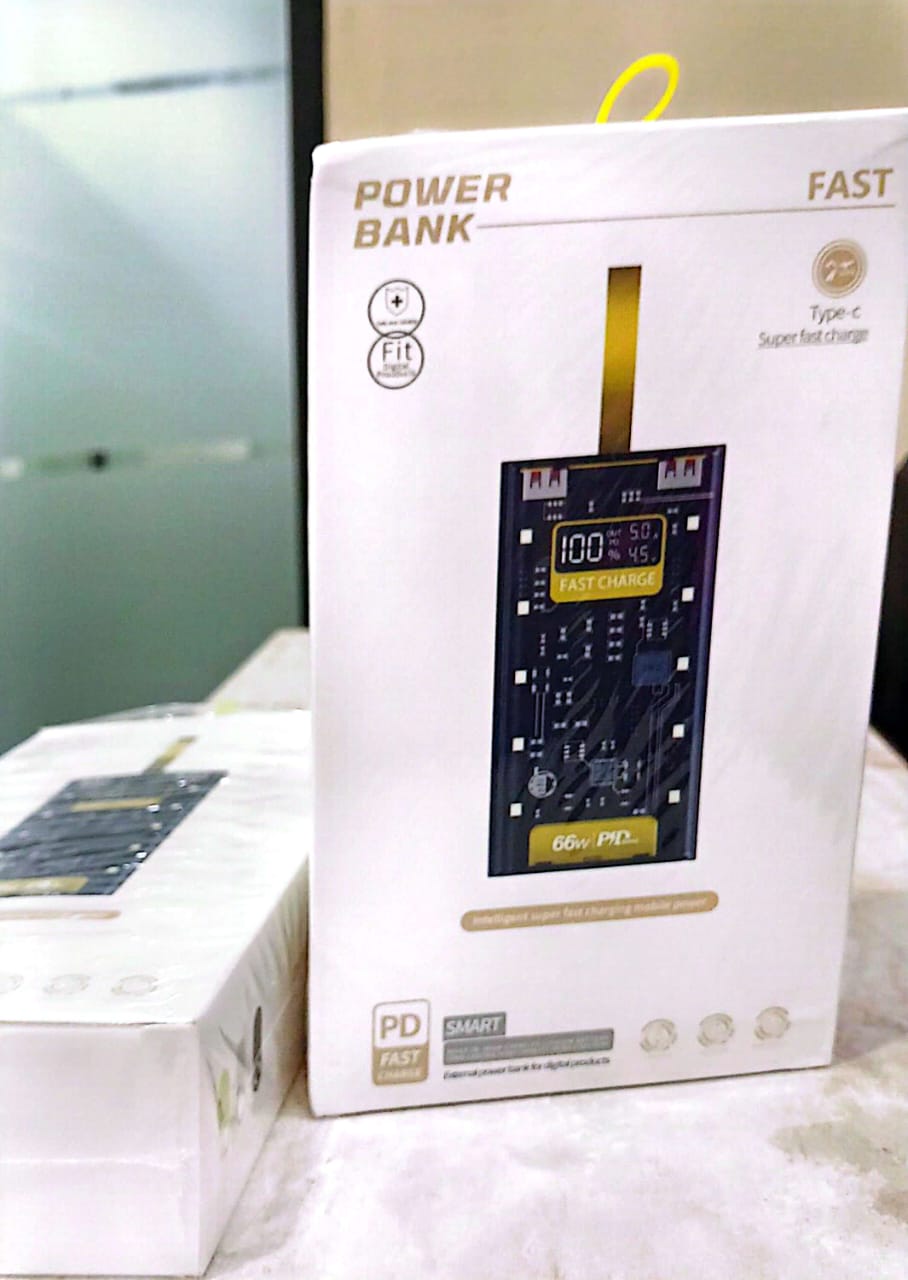 66W Transparent Power Bank, 20,000mAh PD Fast Charging with Digital Display