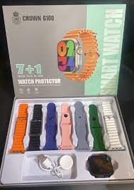 Ultra /Crown G100 7in1, 2.1 Inch HD Screen, Bluetooth Calling Smart Watch With 7 Straps