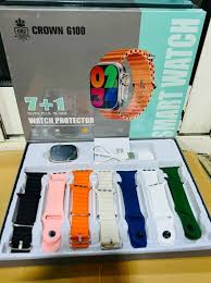 Ultra /Crown G100 7in1, 2.1 Inch HD Screen, Bluetooth Calling Smart Watch With 7 Straps