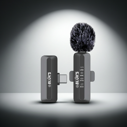BLUK’S BX-115 Professional Wireless Bluetooth Microphone - Lavalier Collar Mic ANC