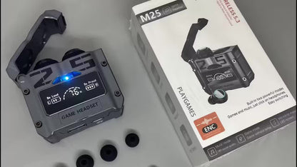 M25 Earphone TWS True Wireless Stereo Earbuds Esports Game HiFi Music Headphones LED Digital Display Sport Bluetooth