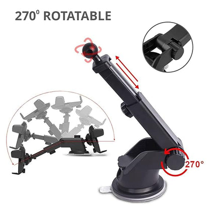 Long Neck Car Mount - Adjustable Universal Phone Holder with Telescopic Arm