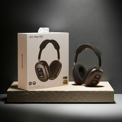 AKZ Max700 Wireless Headphones - On-Ear Bluetooth with Digital Display
