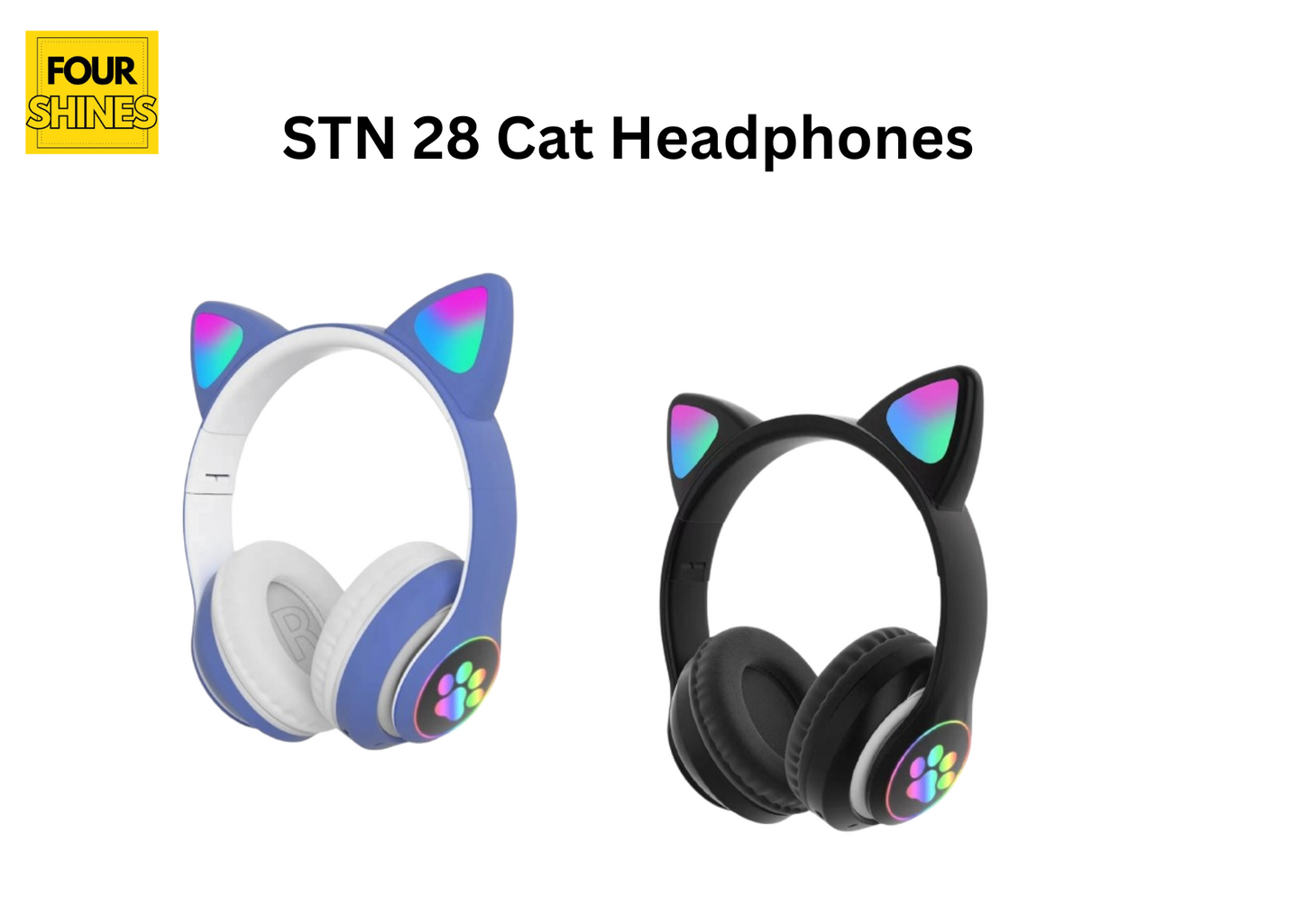 Cat Ear Headphones (BT 5.0, Wireless LED) STN‑28