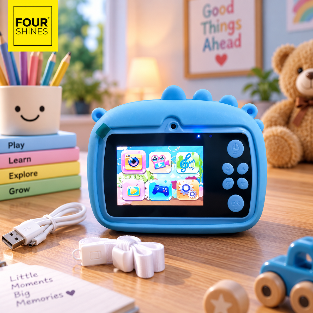 Digital Mini Camera for Kids with Print Function | Dinosaur Design