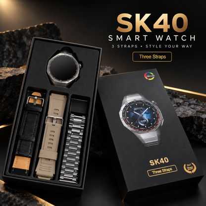 Kalobee SK40 Smart Watch | AMOLED Display with 3 Interchangeable Straps