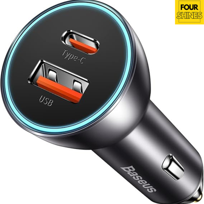 BASEUS PD 30W Fast Car Charger - Dual USB-C & USB-A Ports