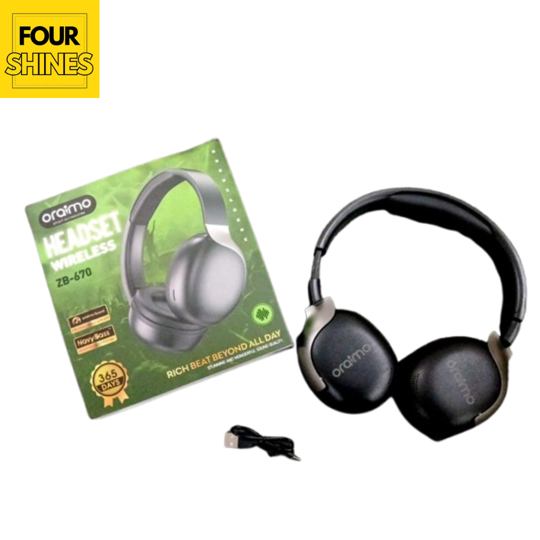 ORAIMO ZB-670 Wireless Headset - Bluetooth with Mic & SD Card Support