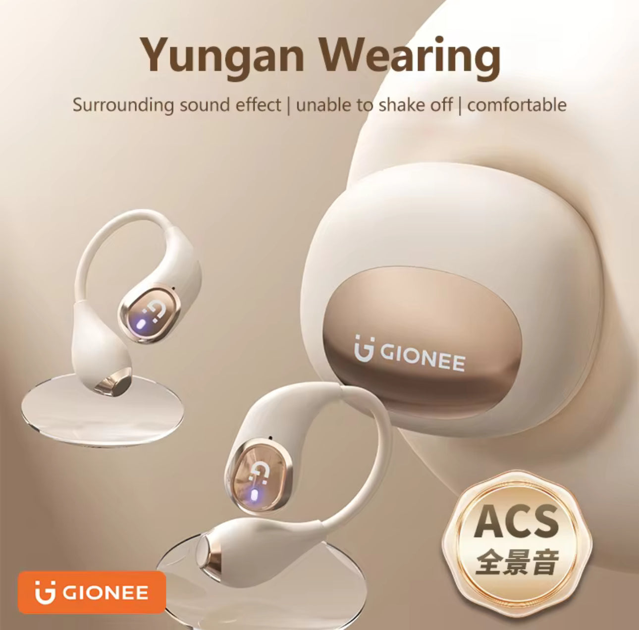 Gionee JL012 Bluetooth Earphone Soft Wireless Headphones OWS Open Earbuds Better Comfortable to Wear