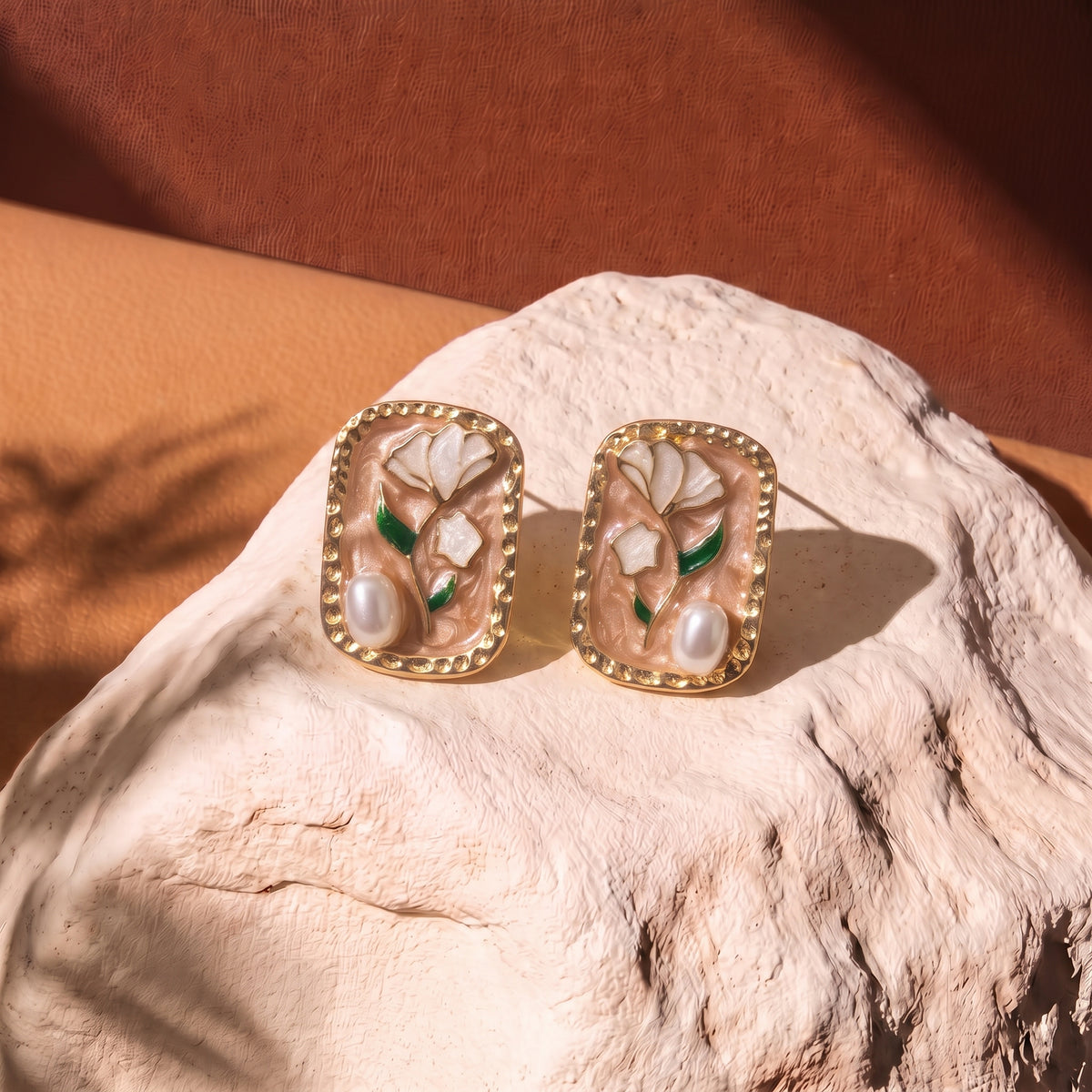 FLORAL STUDS RECTANGLE