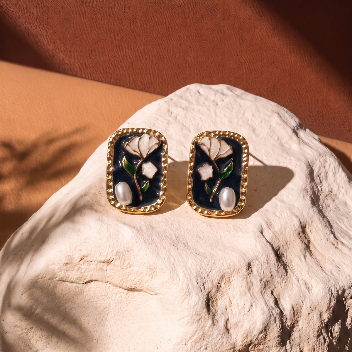 FLORAL STUDS RECTANGLE