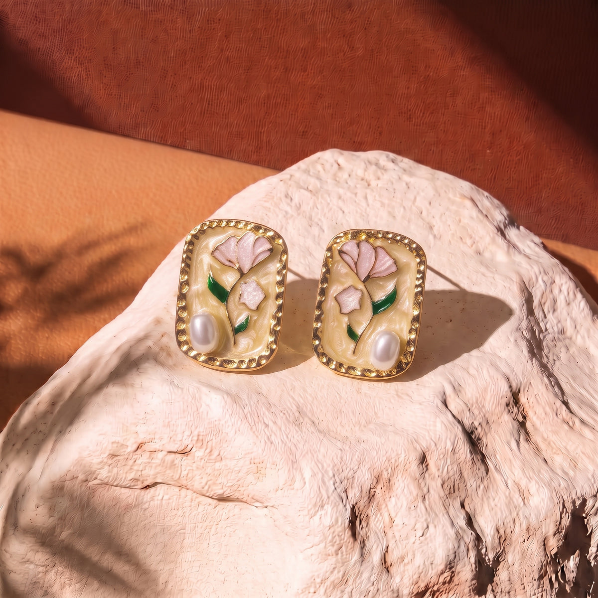 FLORAL STUDS RECTANGLE