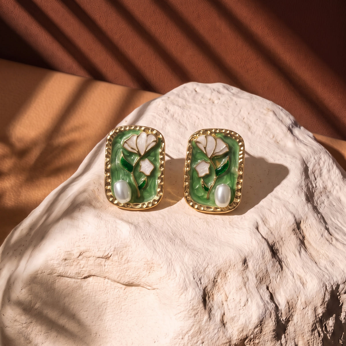 FLORAL STUDS RECTANGLE