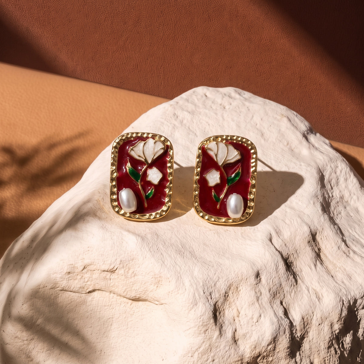 FLORAL STUDS RECTANGLE