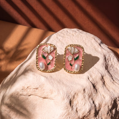 FLORAL STUDS RECTANGLE