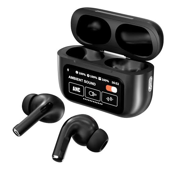Airpods A9 Pro Wireless Earbuds, Bluetooth 5.4 Touch Screen Display,