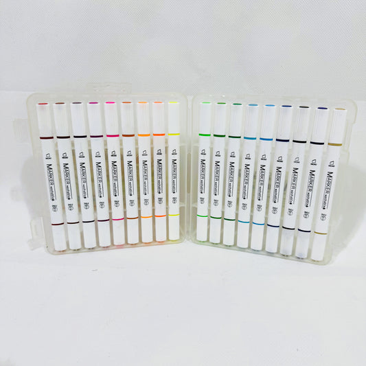 Double Sided 18 Pcs High Quality Color Markers Set , 210-18, Washable