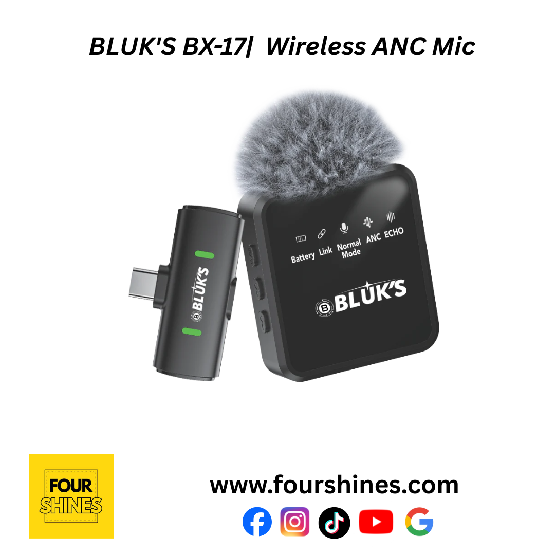 BLUK'S BX-17 Wireless Lavalier Microphone - Bluetooth Collar Mic ANC