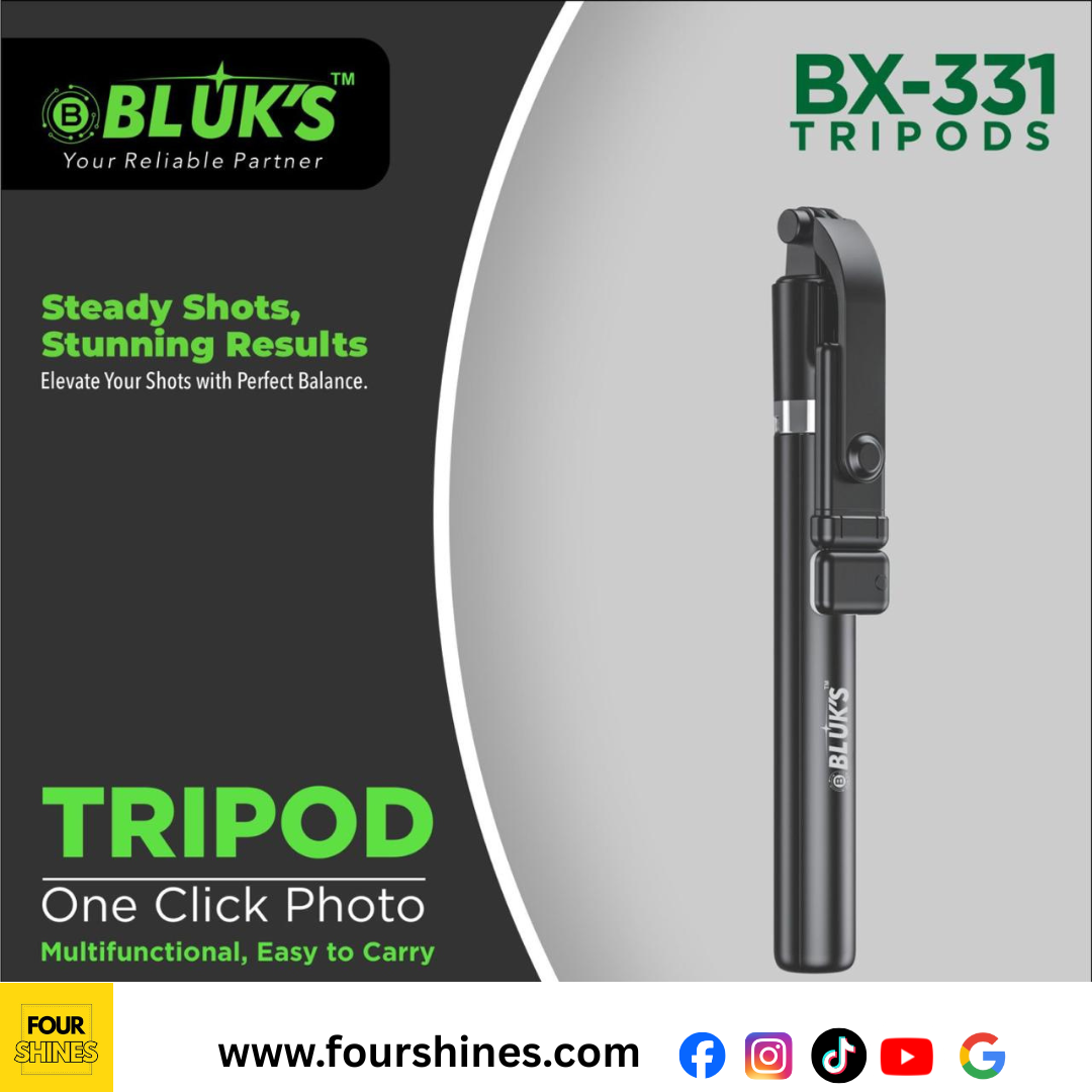 BLUK’S BX-331 Professional Tripod Stand 1.7M - Adjustable Camera & Phone Tripod for Photography