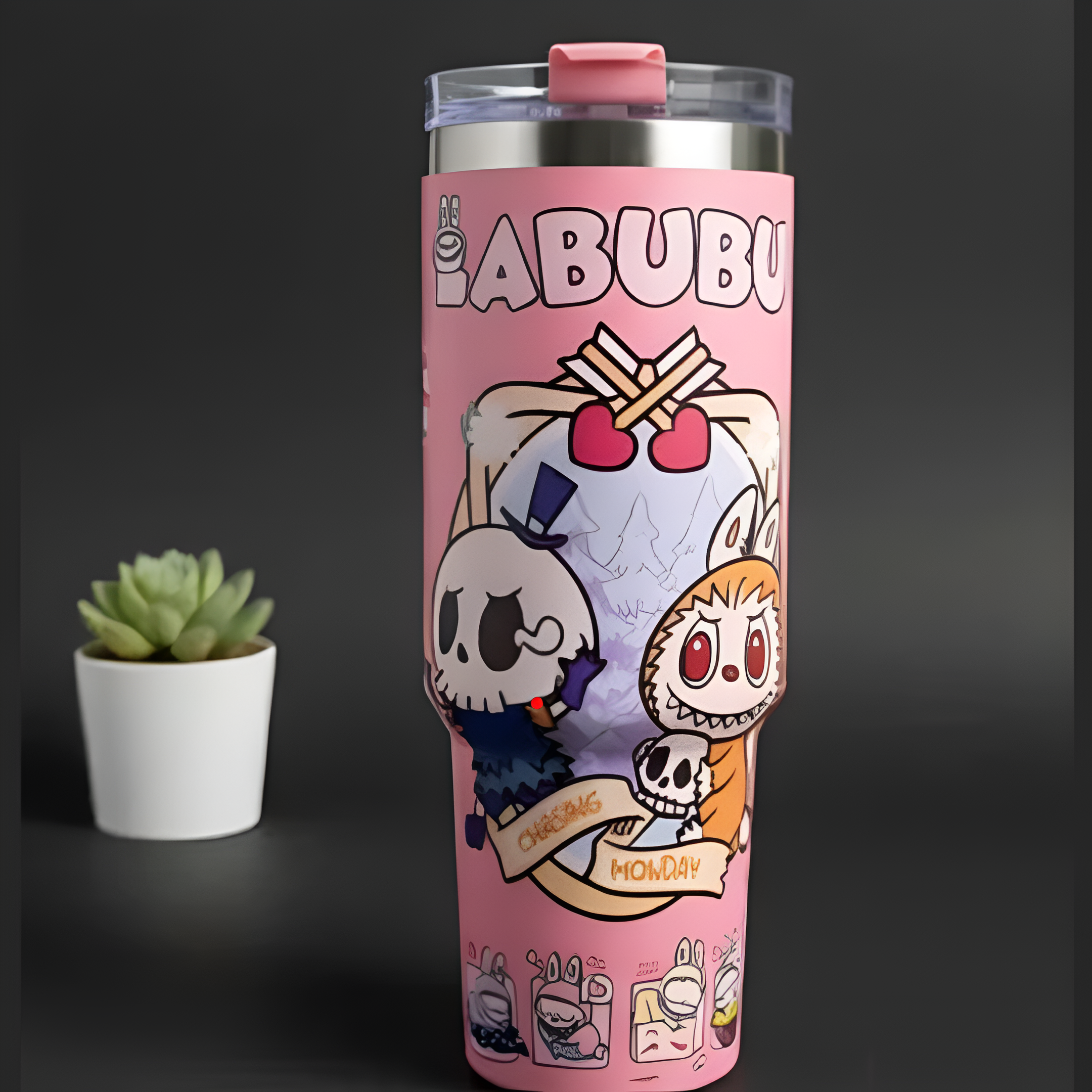 Labubu Tumbler 1180ml - Insulated Stainless Steel Kids Water Bottle