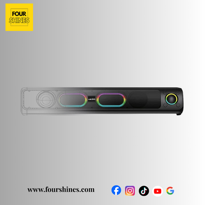 BassMax BX-184 Wireless SoundBar Speaker - 20W Dual Driver Bluetooth 5.3 with FM Radio