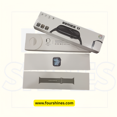 Box packaging of Series 11 smartwatch with visible branding on a white background