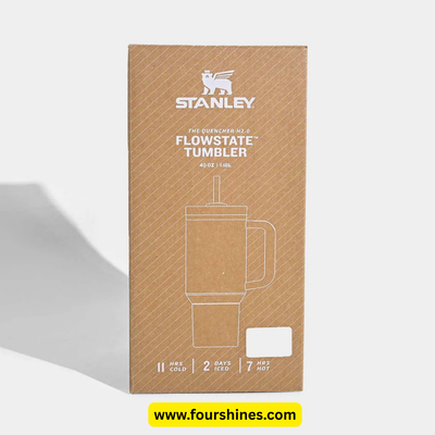 Stanley FlowState Tumbler packaging on a white background