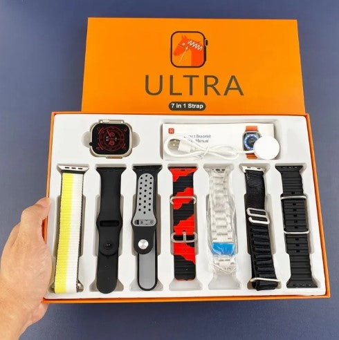 Ultra 7in1, 2.1 Inch HD Screen, Bluetooth Calling Smart Watch With 7 Straps