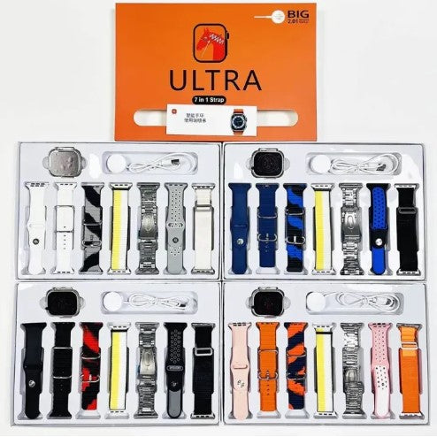 Ultra 7in1, 2.1 Inch HD Screen, Bluetooth Calling Smart Watch With 7 Straps